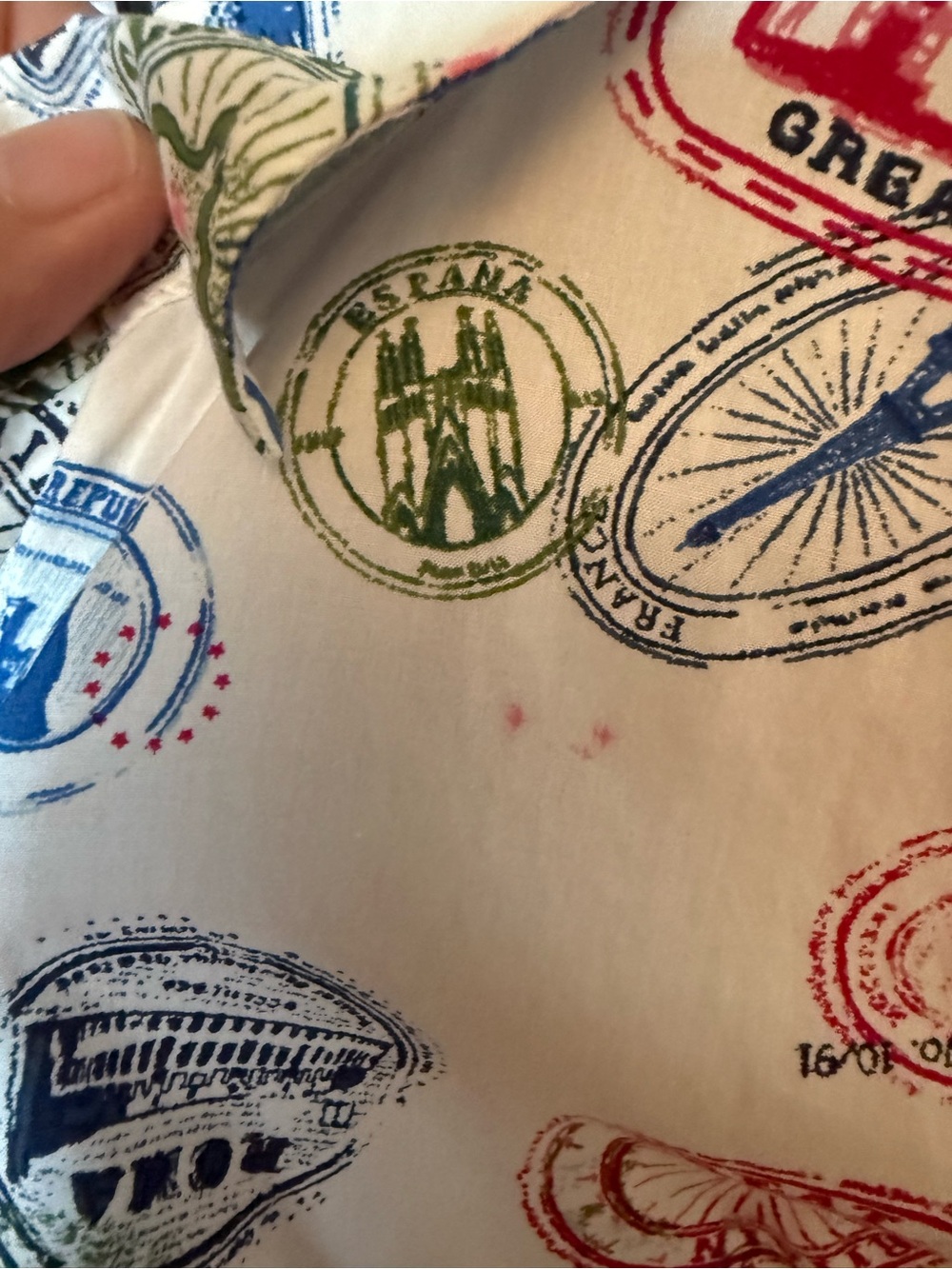 Talbots Modern Classic Shirt in Passport Stamps L - Picture 6 of 13